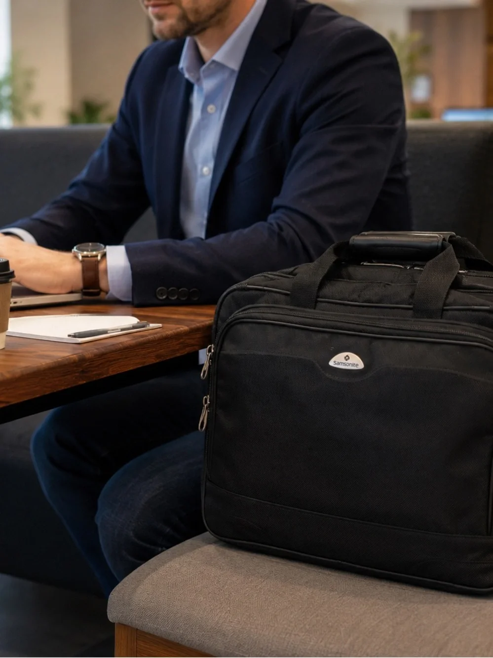 Samsonite Black Professional Laptop and Suitcase with Front Pockets